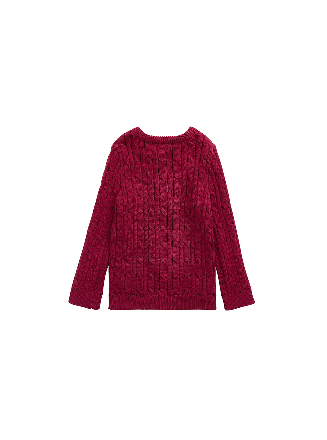 Cable Knit Cardigan - Burnt Red