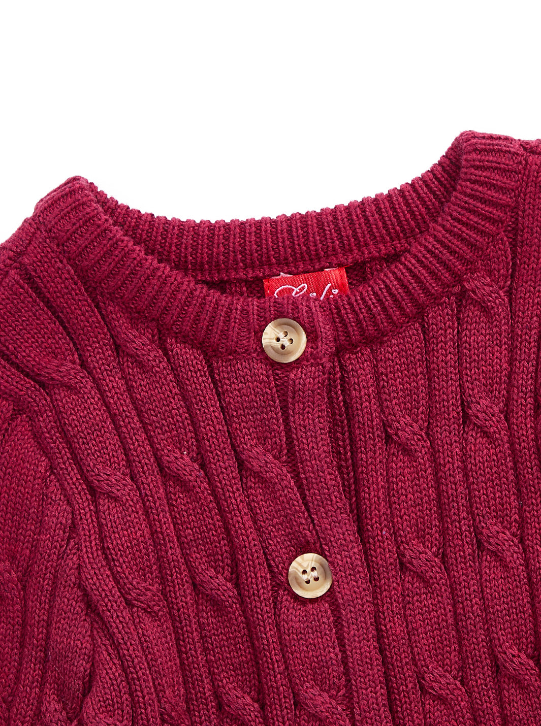 Cable Knit Cardigan - Burnt Red