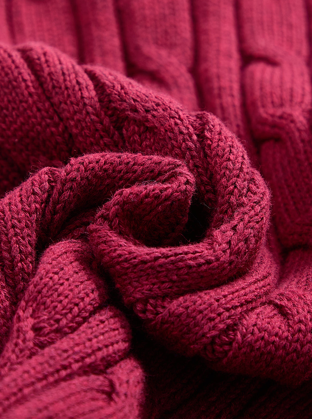 Cable Knit Cardigan - Burnt Red