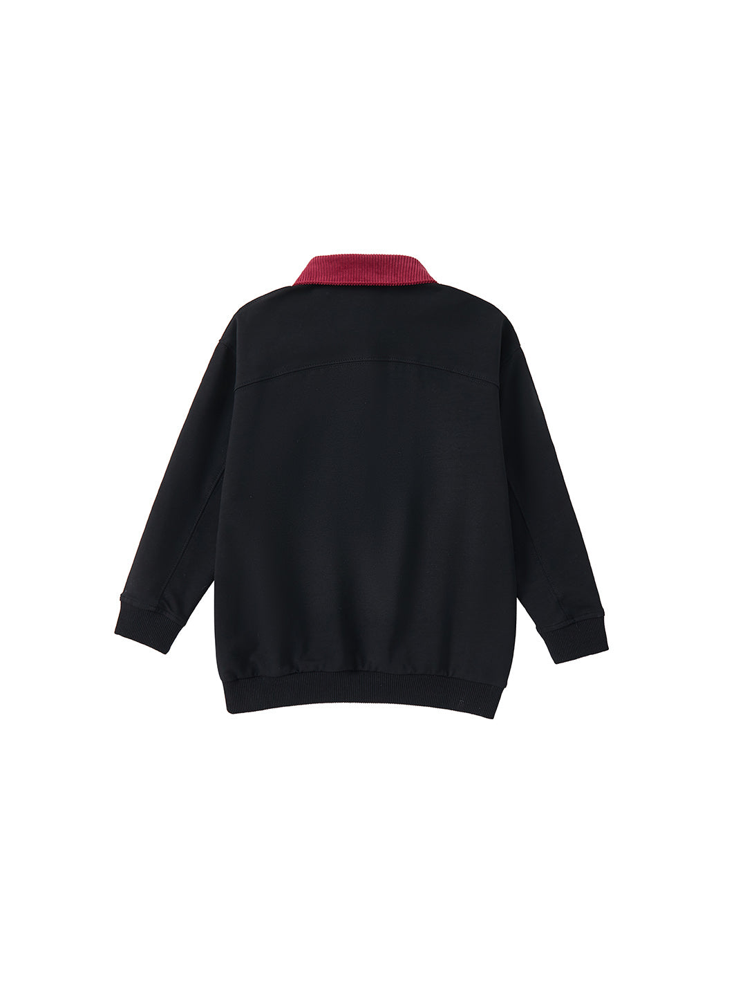 Corduroy Collar Polo - Black