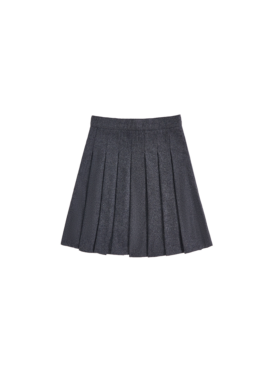 Brushed Pleated Skirt - Dk. Grey mix