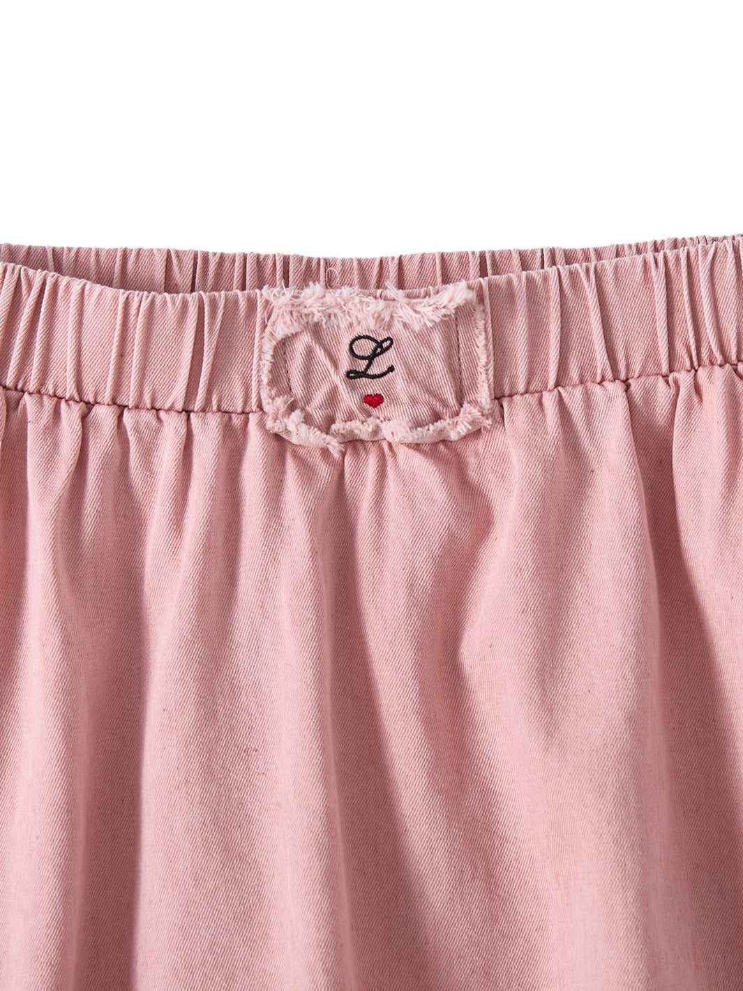 A-line Patch Emblem Skirt - Salmon