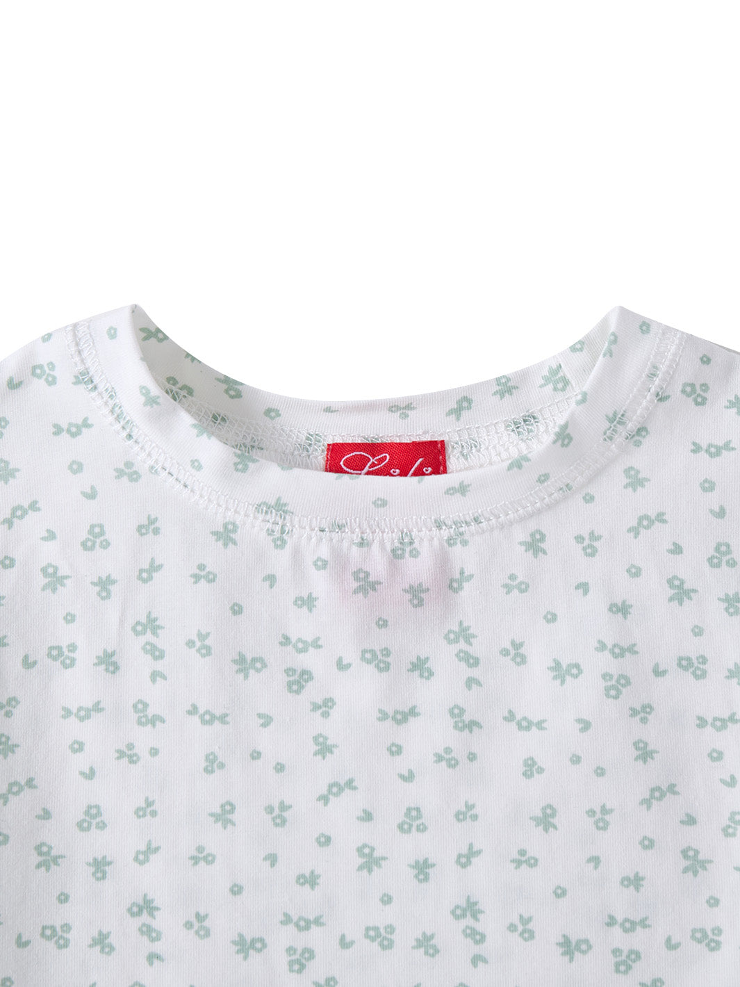 Floral Print Long T-shirt - Green