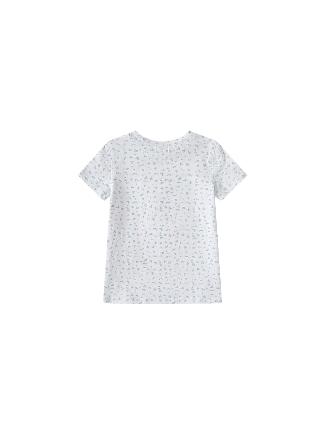 Floral Print Short T-shirt - Green