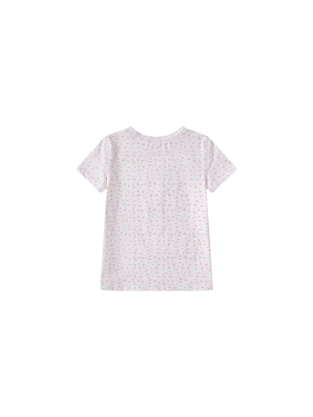 Floral Print Short T-shirt - Salmon