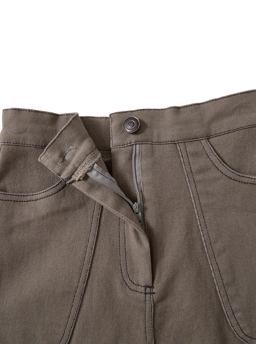 Twill Pocket Skirt - Grey