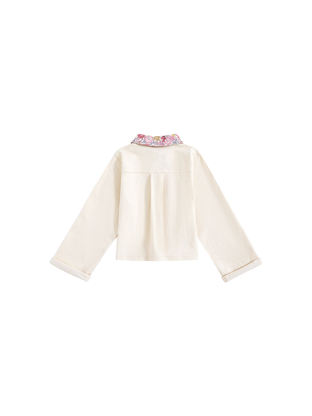 Twill Floral Crop Shirt