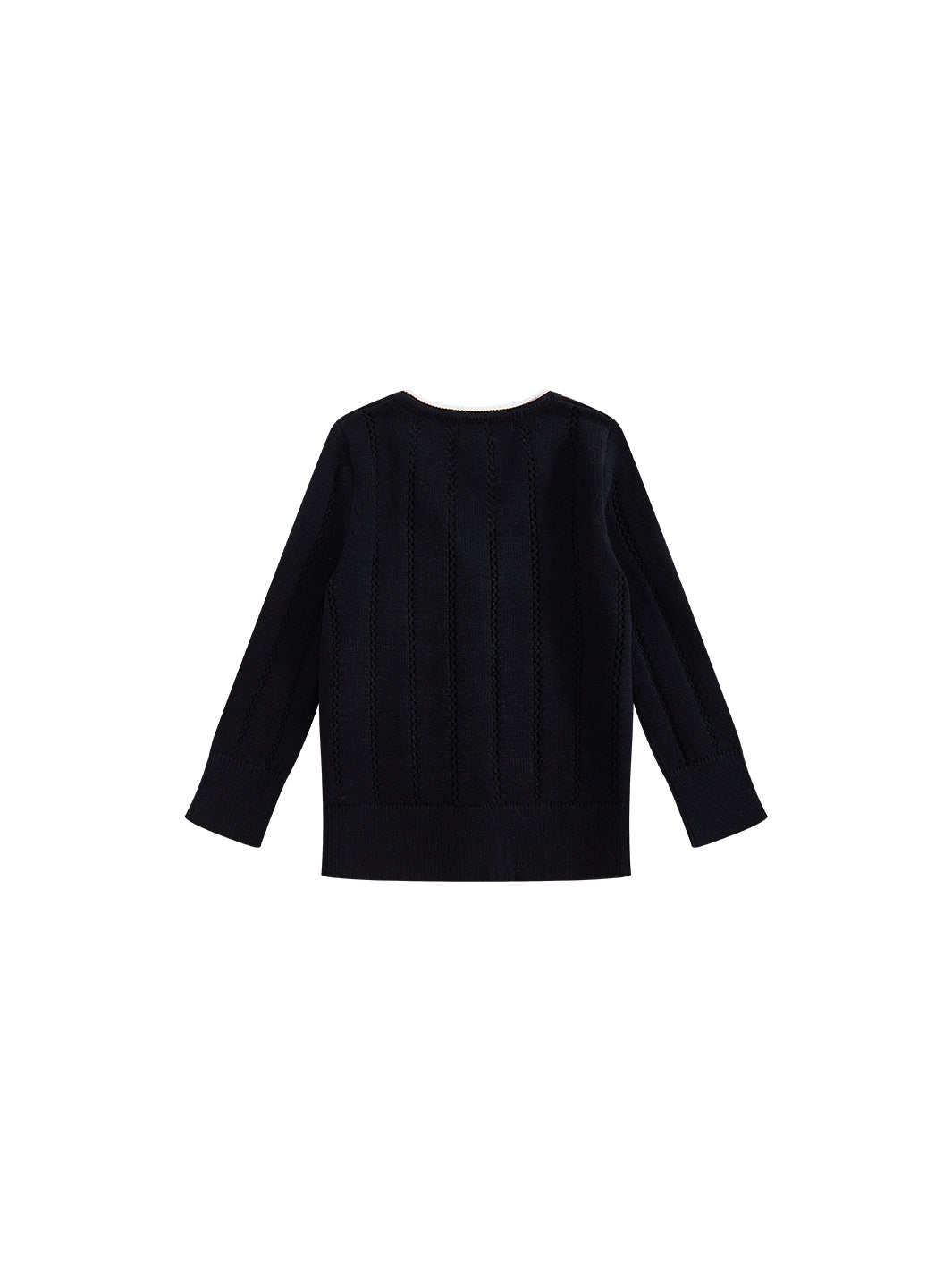 Contrast Edge Cardigan - Black