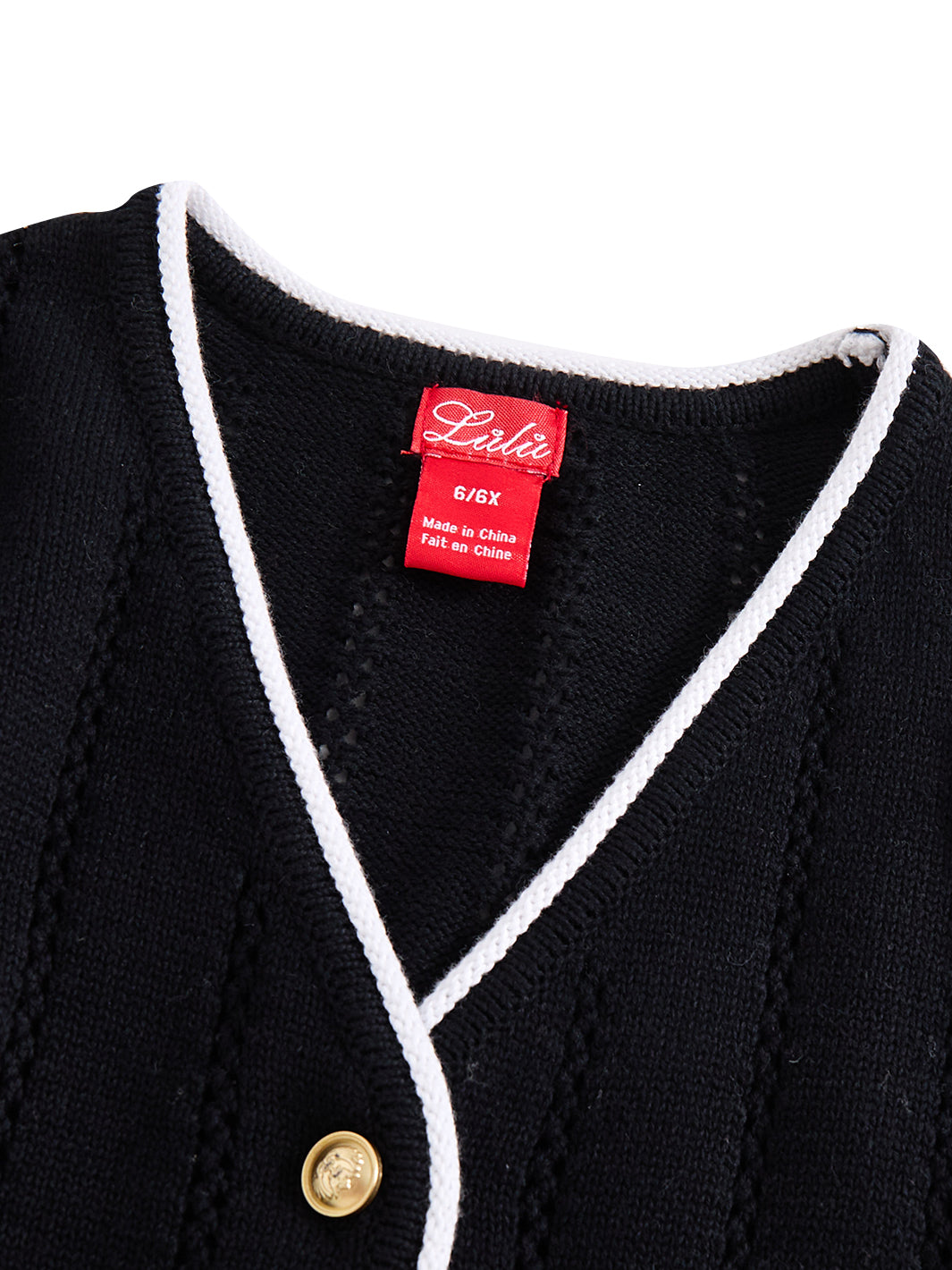 Contrast Edge Cardigan - Black