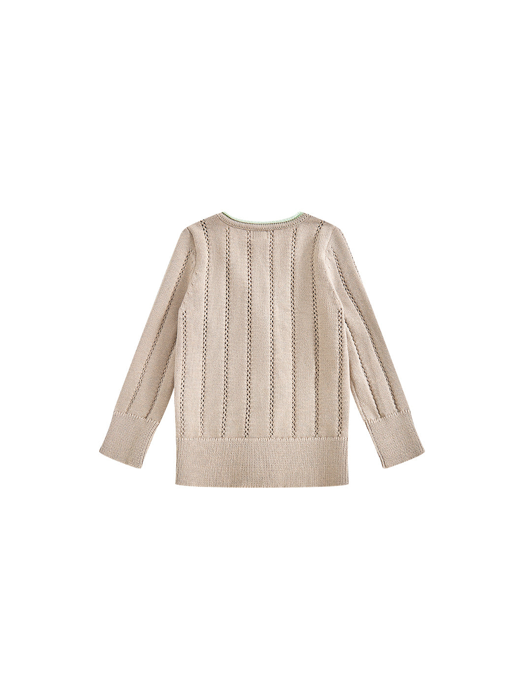 Contrast Edge Cardigan - Lt. Sand