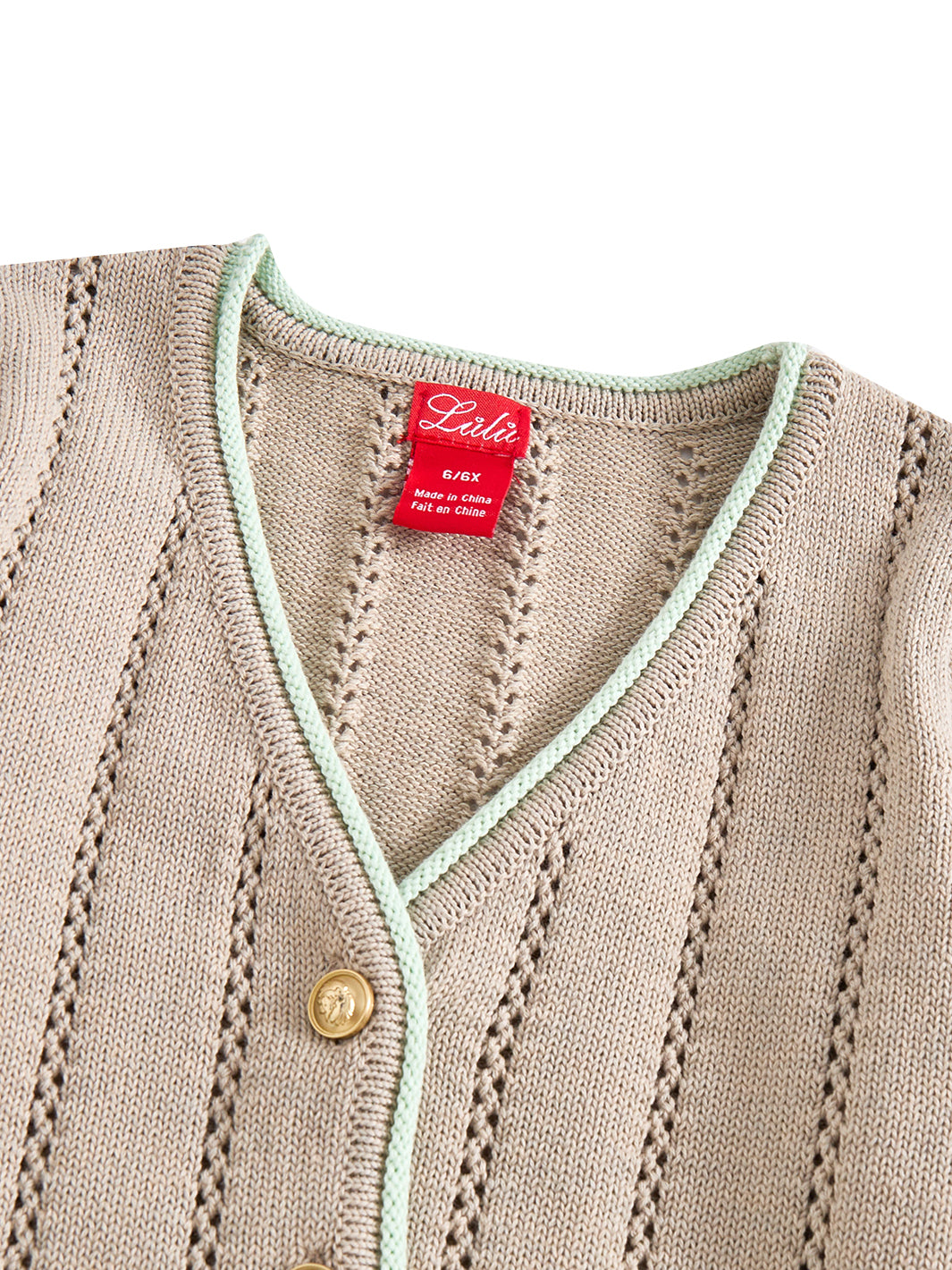Contrast Edge Cardigan - Lt. Sand