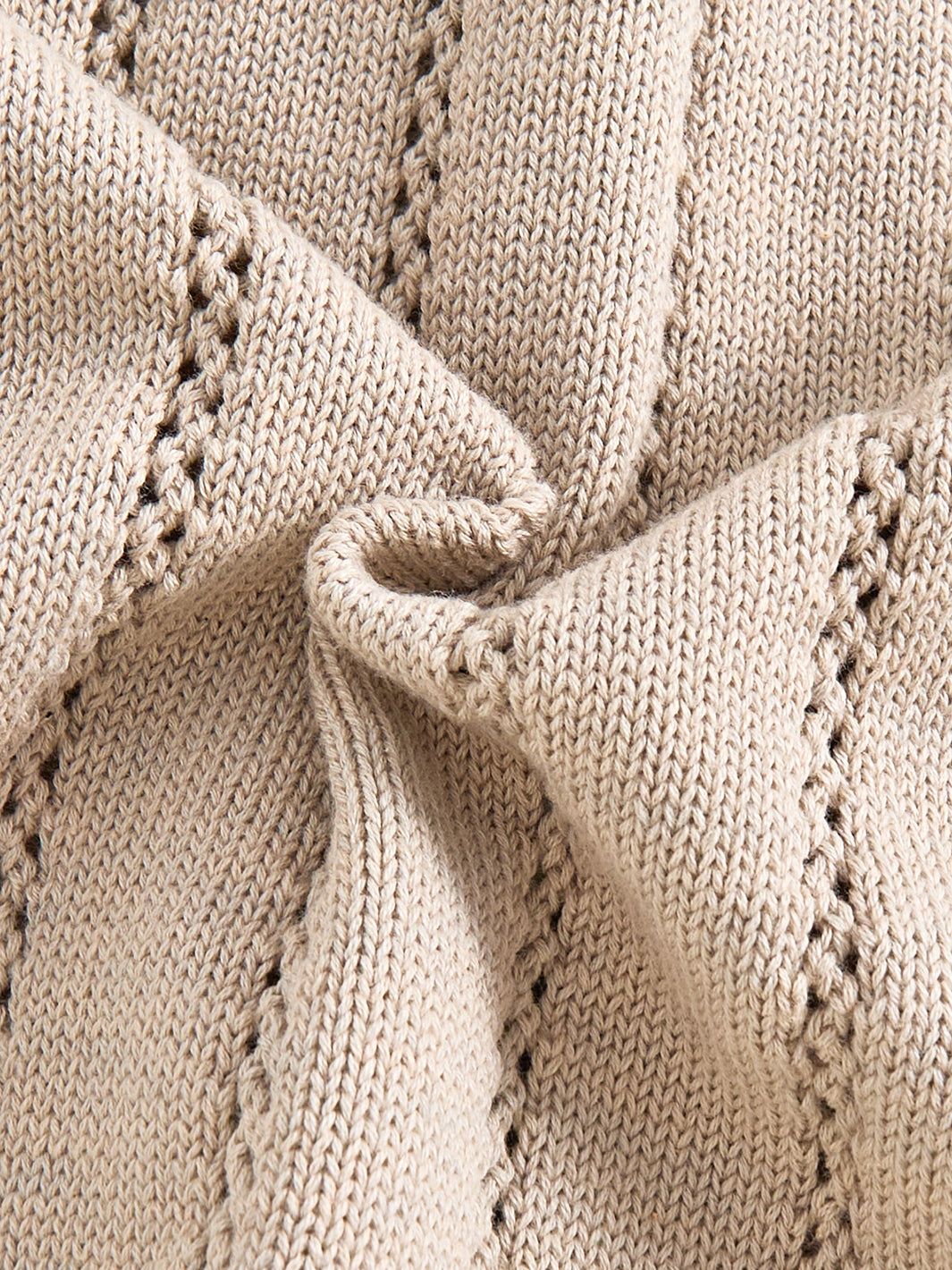 Contrast Edge Cardigan - Lt. Sand