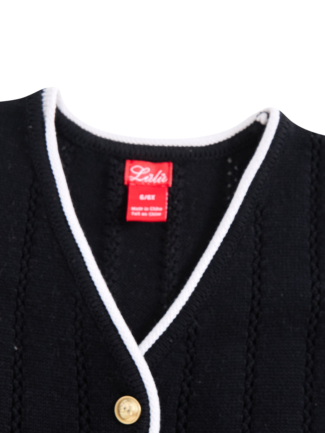 Contrast Edge Vest - Black