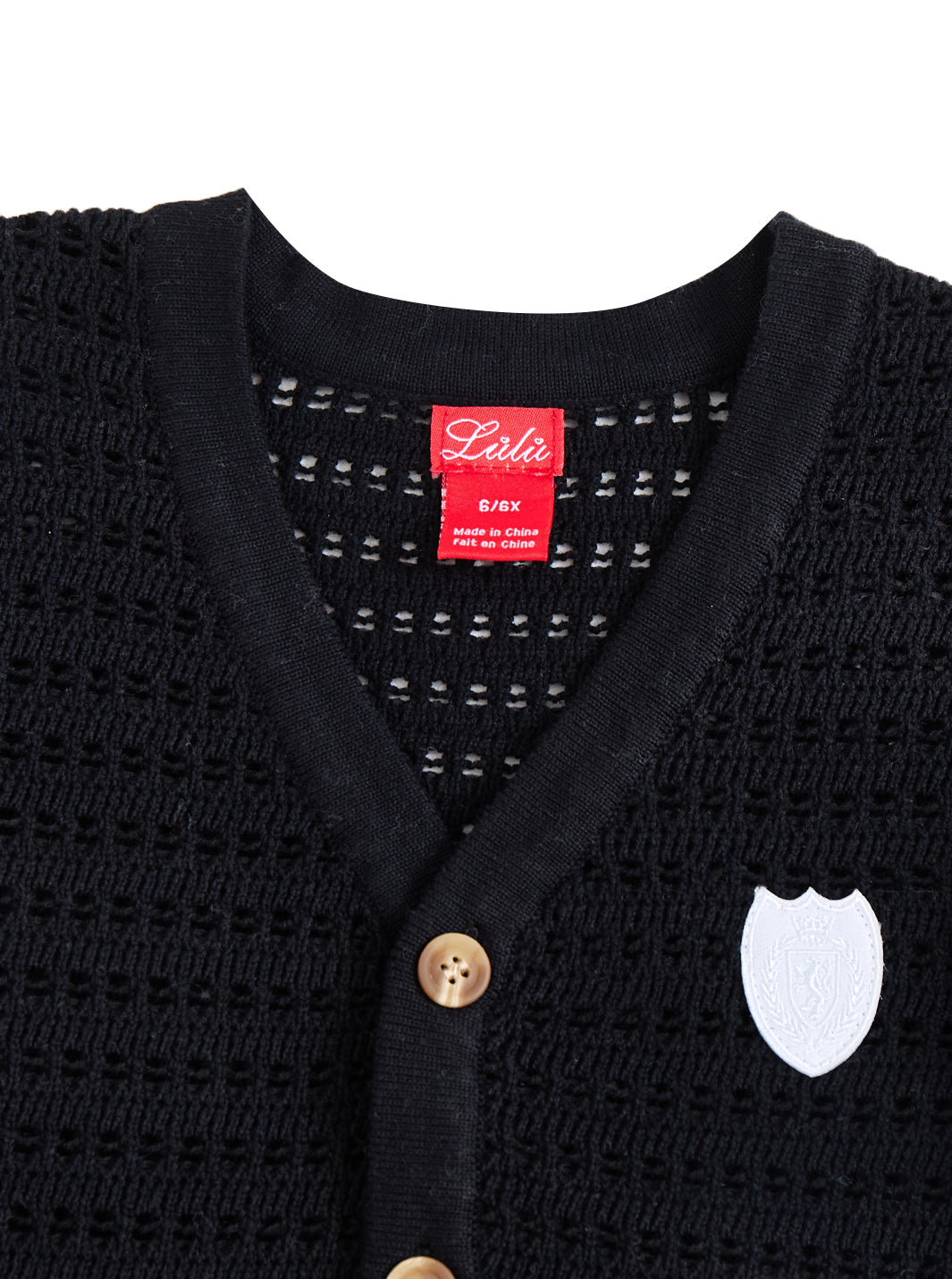 Eyelet Cardigan - Black