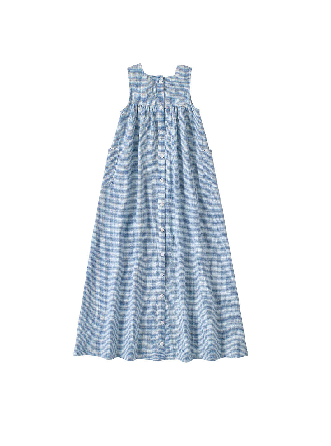 Gingham Jumper Robe - Blue