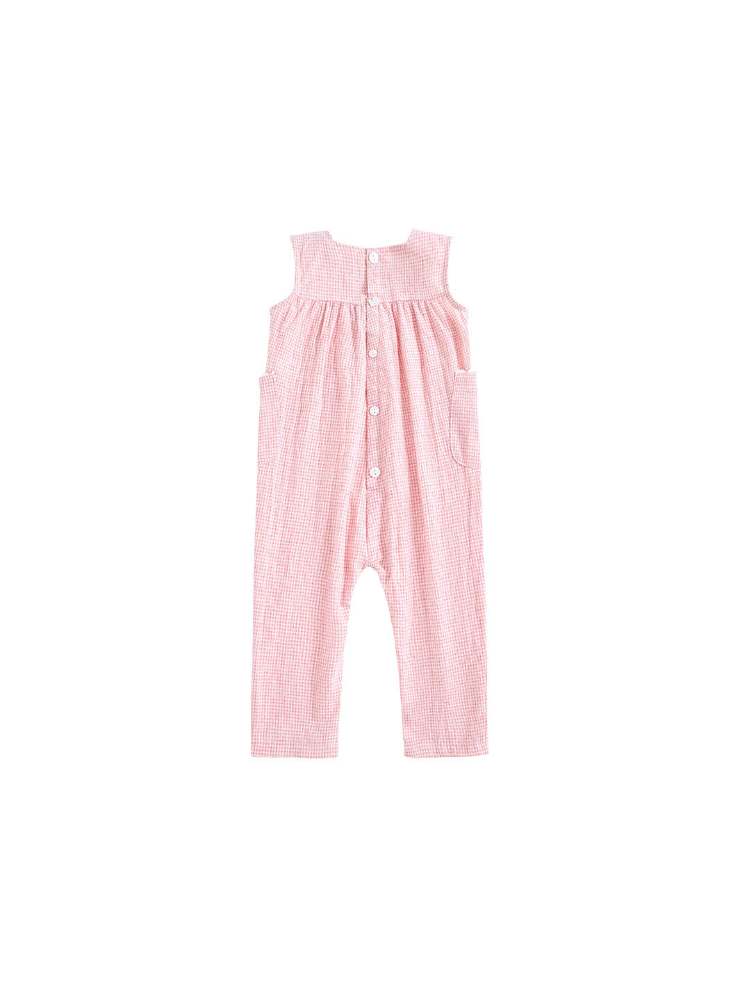 Gingham Overall Robe - Pink