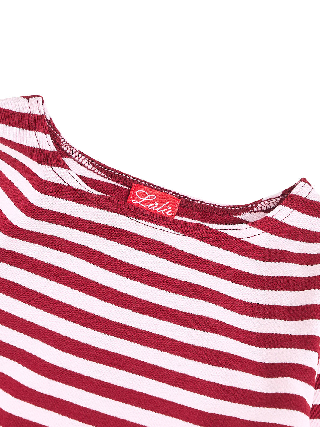 Striped Nightgown - Burgandy/Pink