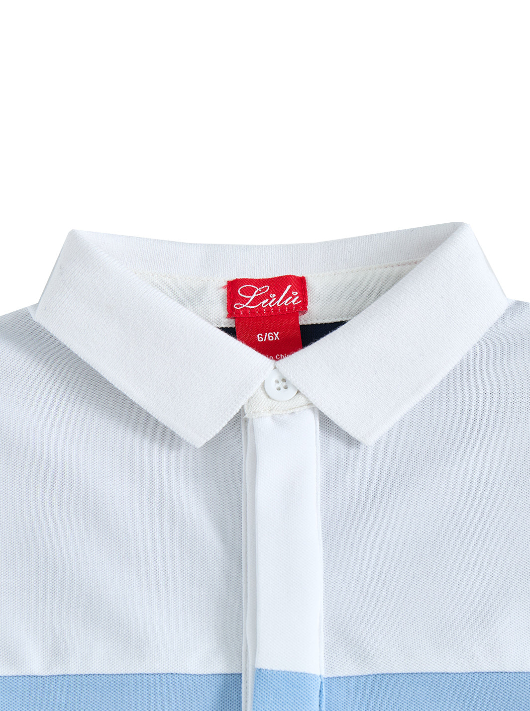 Color Block Striped Short Sleeve Polo - White
