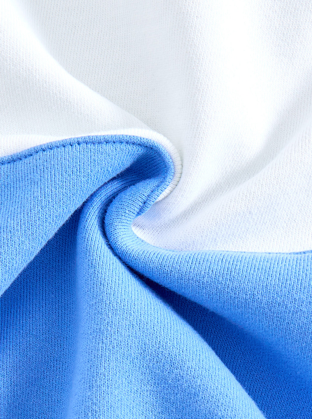 Striped Fabric Patch Polo - White /Blue