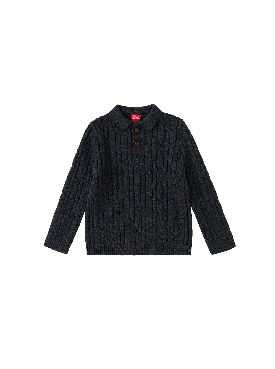 Cable Knit Sweater - Charcoal