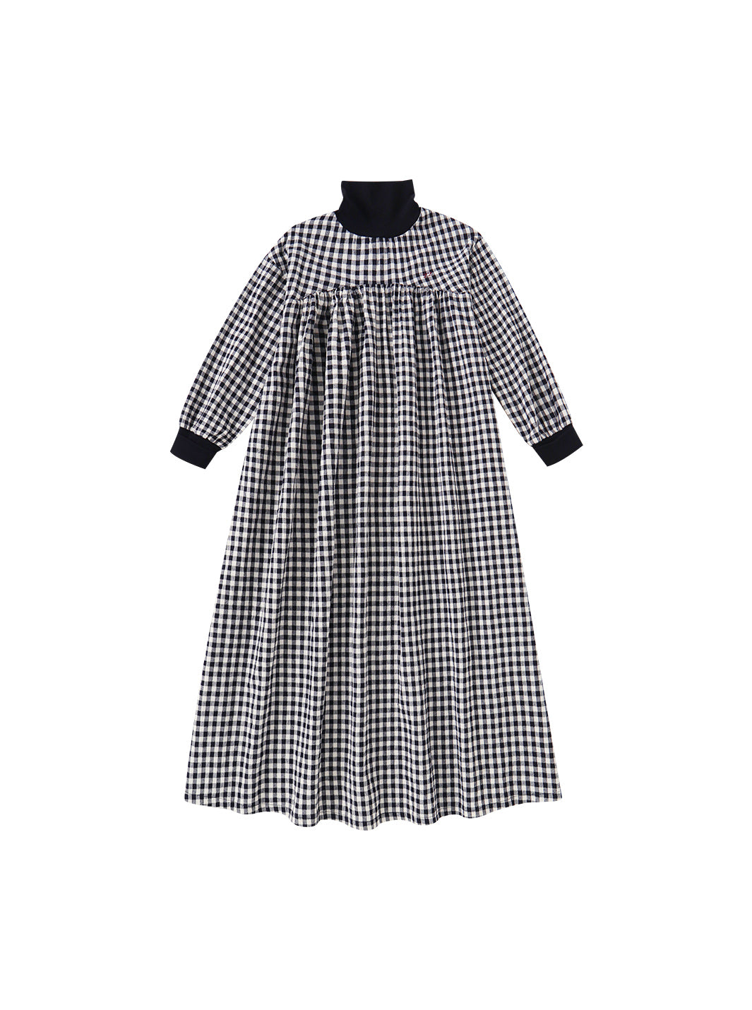 Gingham Turtleneck Robe
