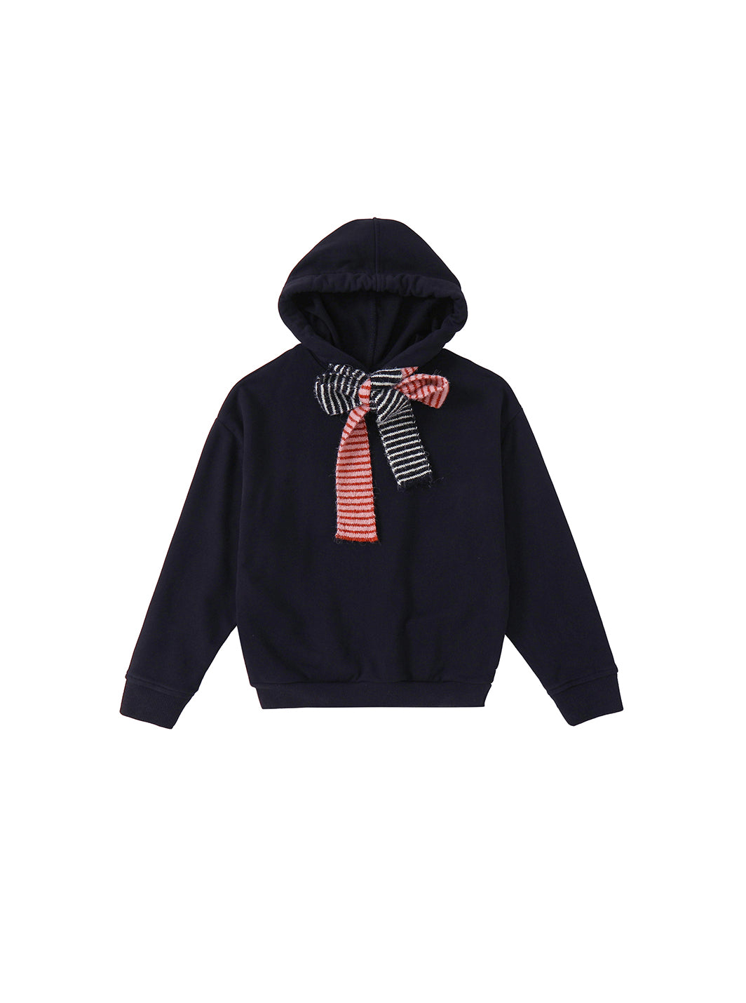 Classic Comfort Hooded Bow Top - Black