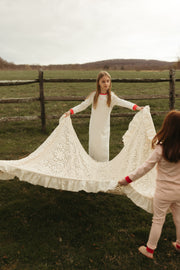 All Over Mini Heart Nightgown - Winter white