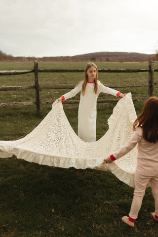 All Over Mini Heart Nightgown - Winter white