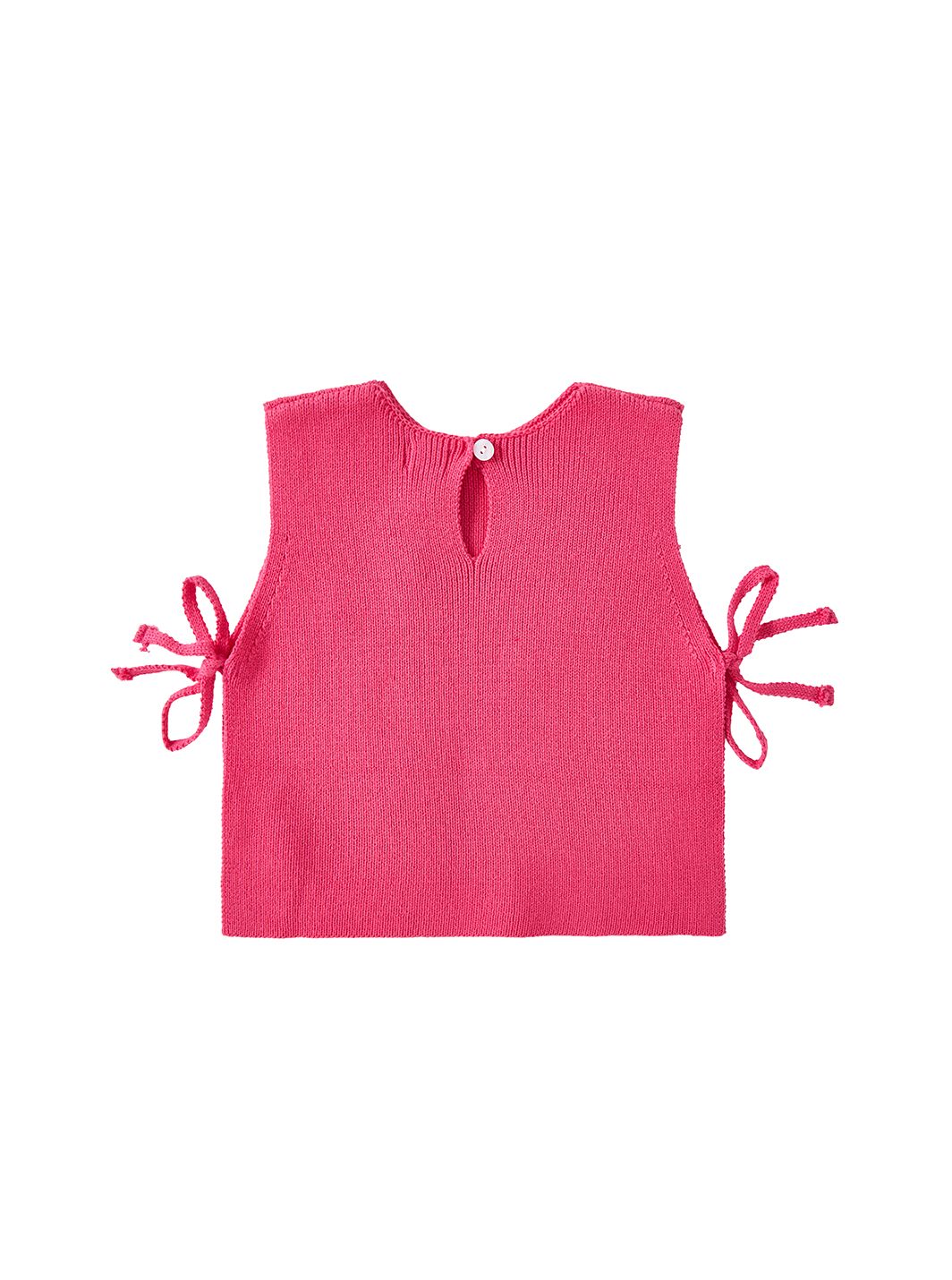 Knit Bow Vest - Neon Hot Pink