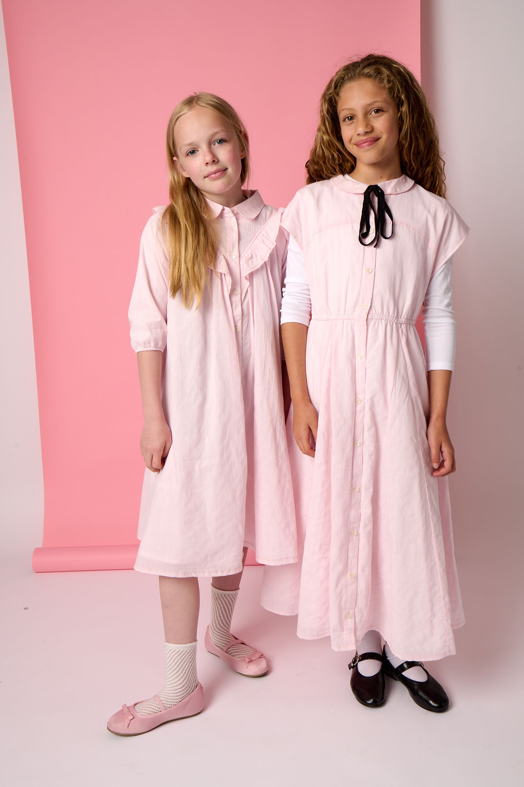 Eyelet Striped Ruffle Dress