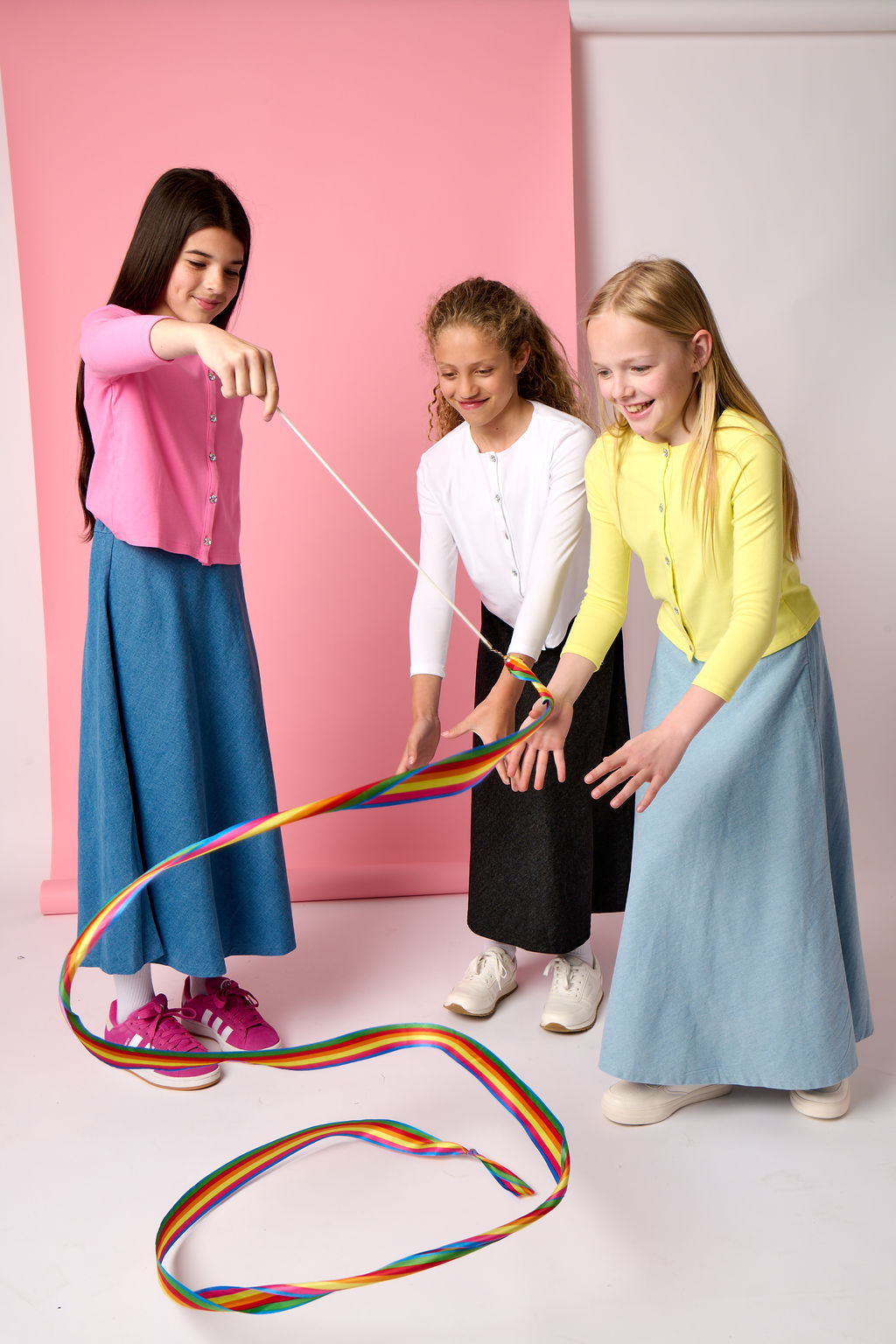 Basic Cardigan Crop Length T-shirt - Hot Pink