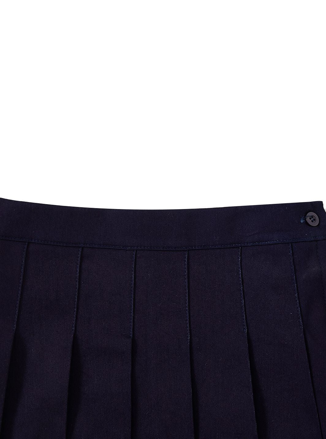 Denim Pleated Skirt - Navy