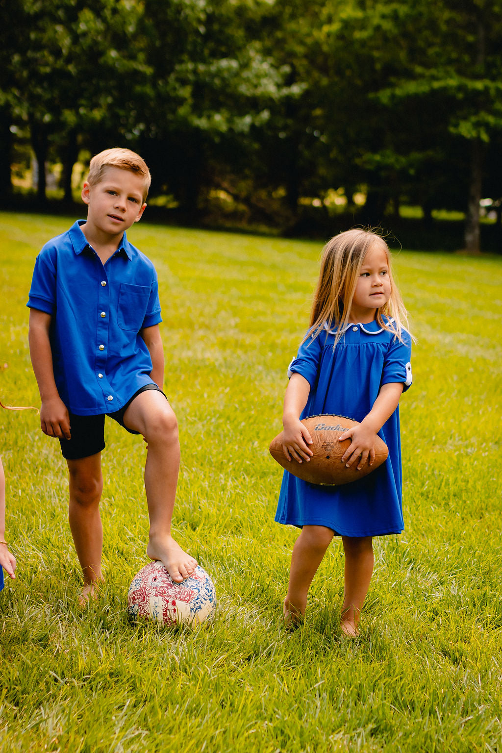 Collar Binding Dress - Deep Royal blue