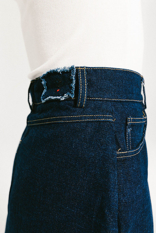 Denim Patch Skirt - Dk. Blue