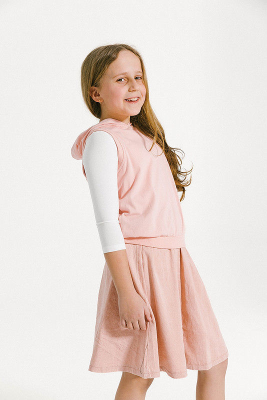 Hopscotch Hooded Vest - Salmon