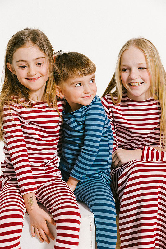 Striped Nightgown - Burgandy/Pink