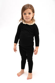 Lace Collar T-shirt - Black