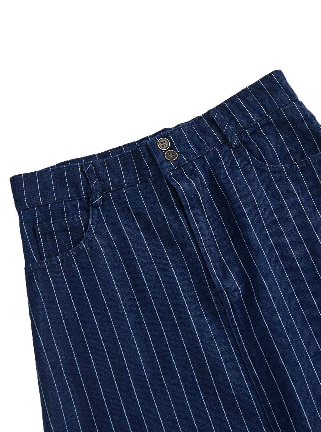 Railroad Stripe  Tea-length Skirt