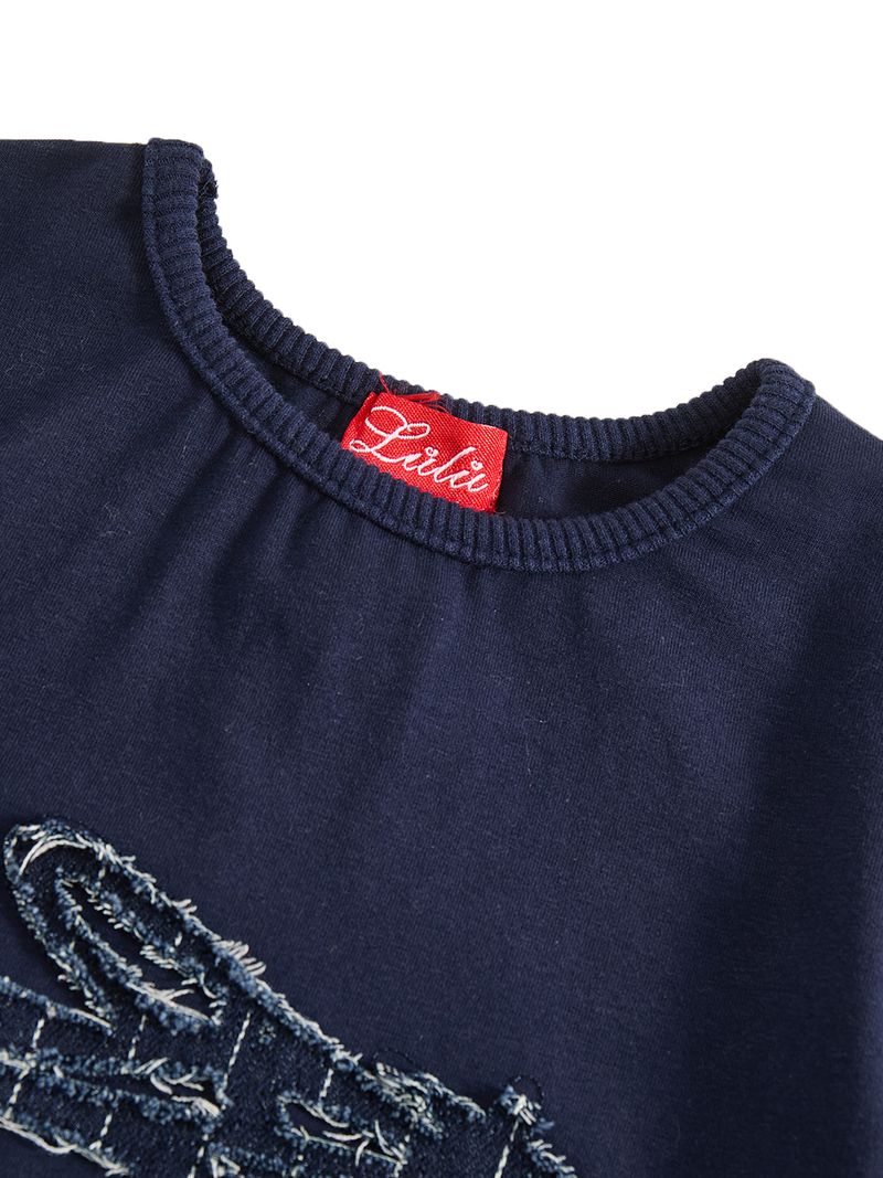 Railroad  Applique Short Sleeve T-shirt