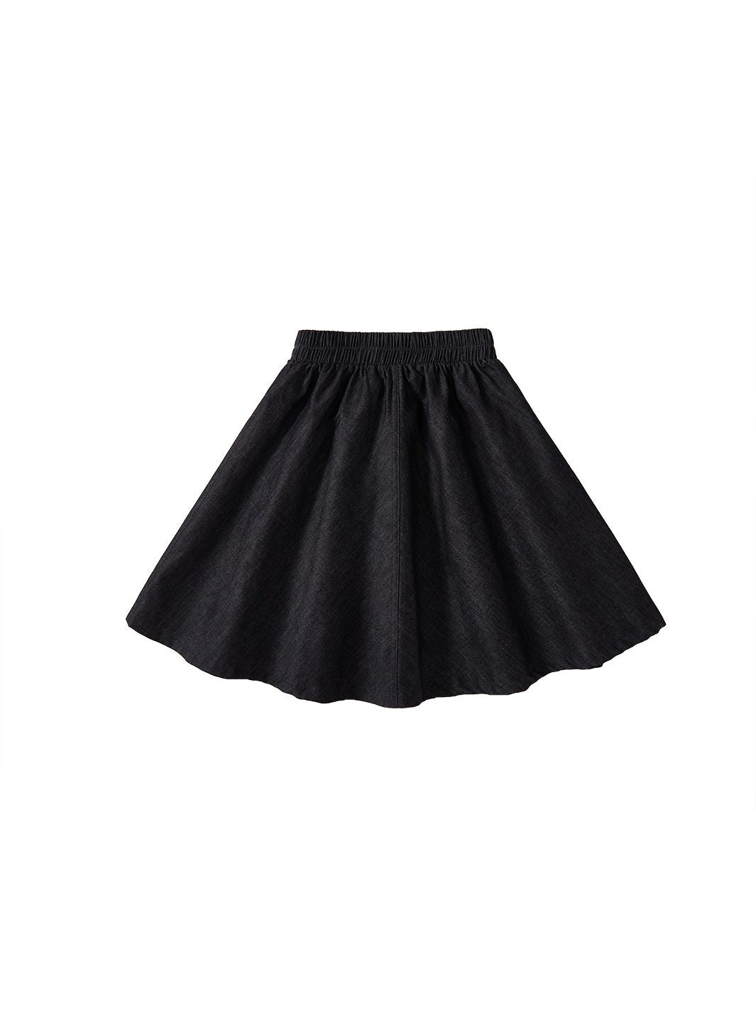 Denim A- Line Skirt - Black