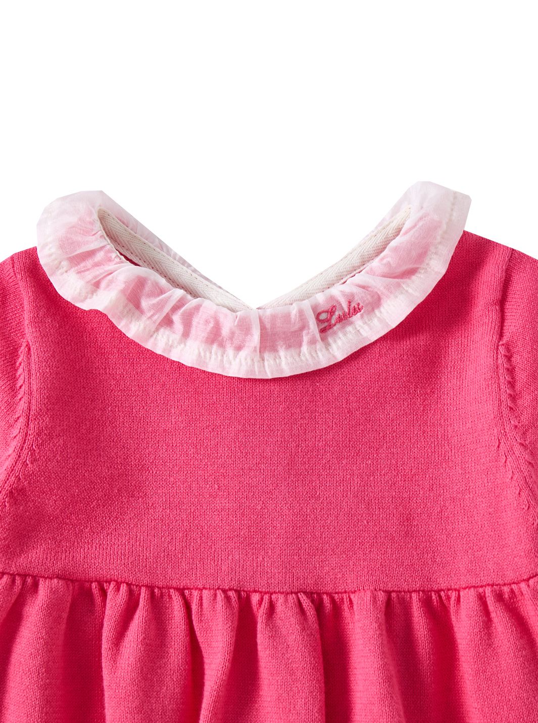 Baby Knit Ruffle Overall - Neon Hot Pink