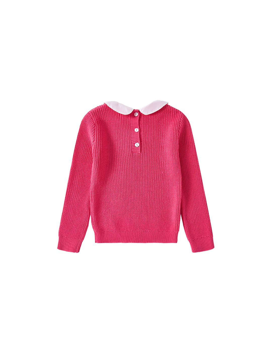 Combo Collar Sweater - Neon Hot Pink