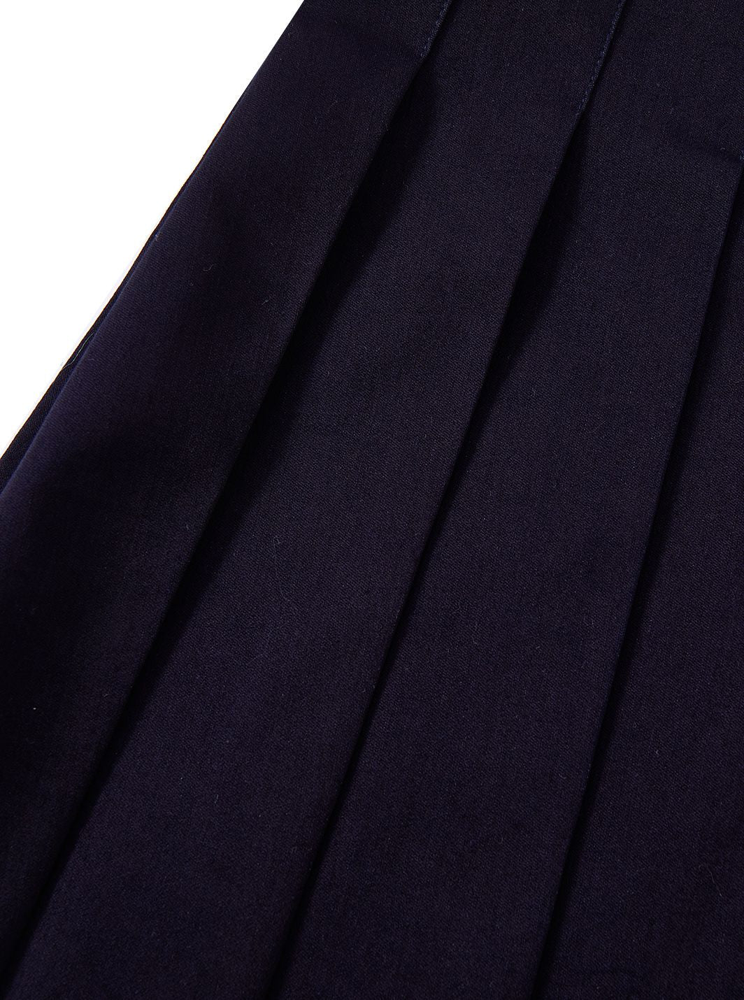 Denim Pleated Skirt - Navy