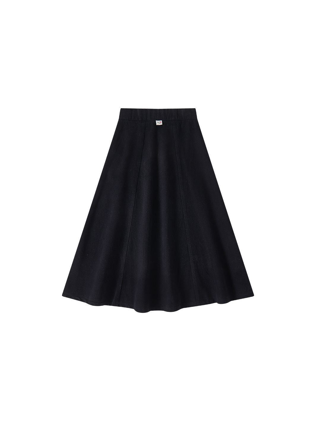 & Lu Denim Paneled Tea Length Skirt - Black