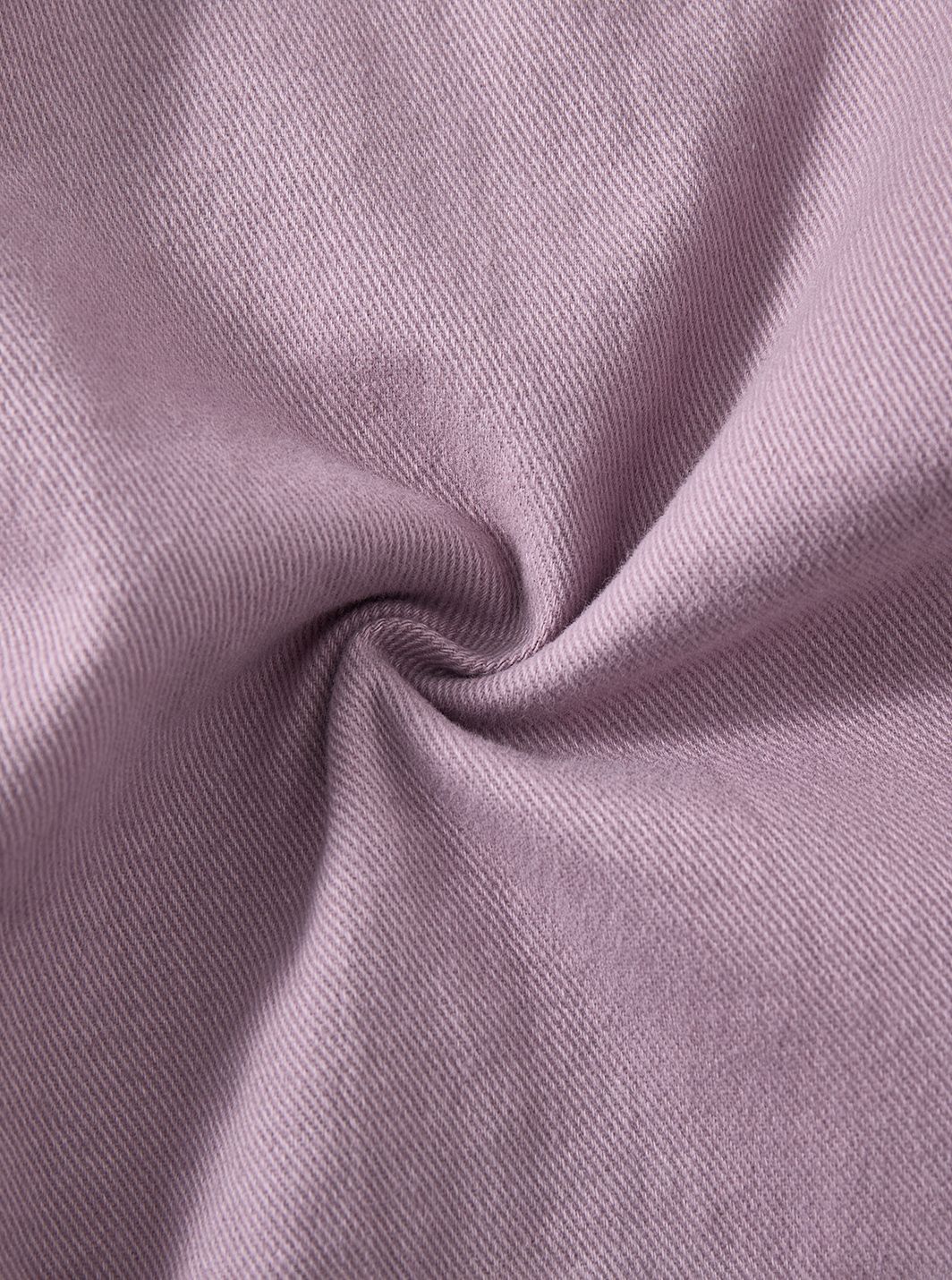 Twill Solid Shirt Style Dress - Pale Purple